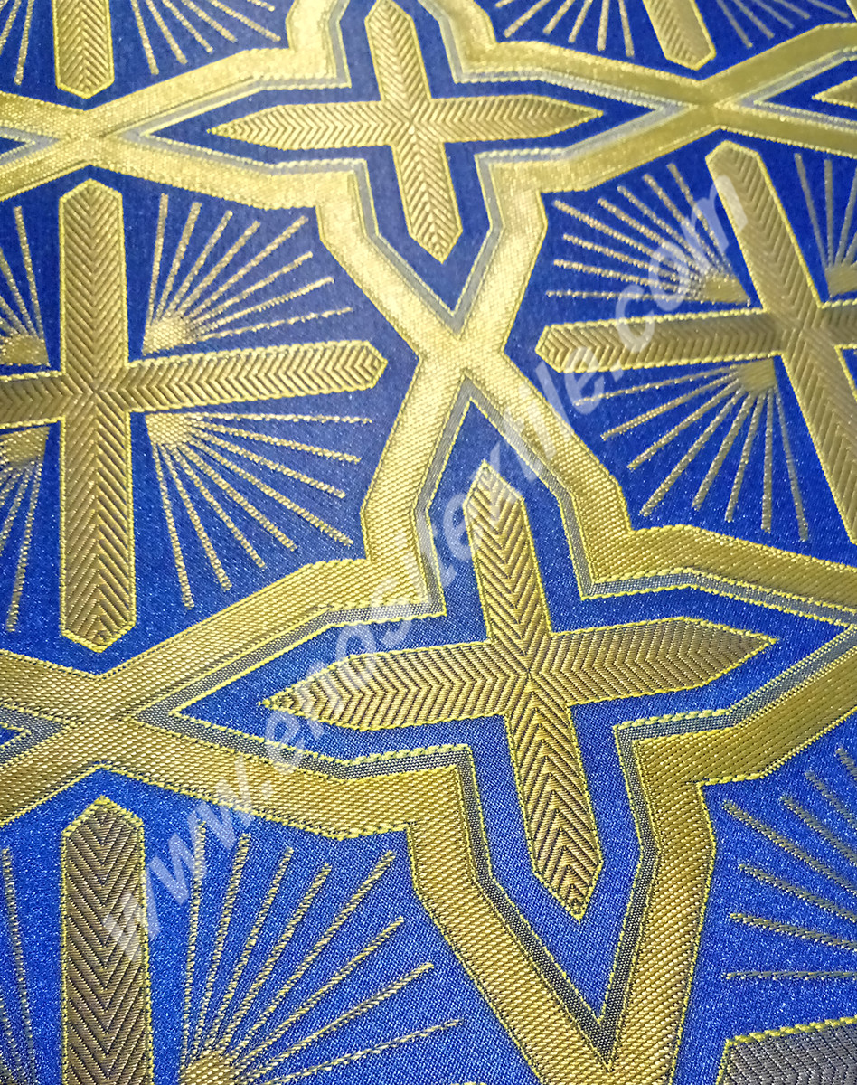 KL-006 Blue-Gold Brocade Fabrics